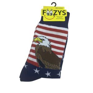 Mens Foozys USA‎ Flag Eagle Socks Size 10-13 Patriotic Design